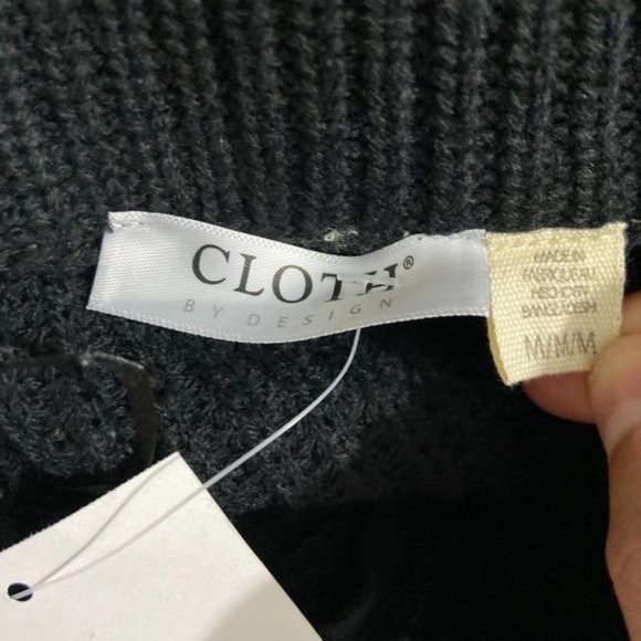 NWT CLOTH BY DESIGN Black Zip Up Sweater (M) - Picture 6 of 8